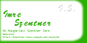 imre szentner business card